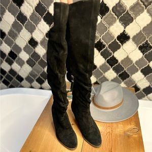 Dr Scholl Over-the-Knee Wedge Suede Boots